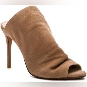 RAYE Banks Mule Suede Open Toe Block Heel Size 35.5